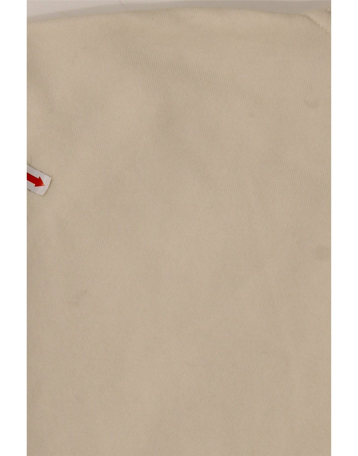 REEBOK Felpa da uomo con vestibilità ampia e collo con zip, in cotone bianco sporco medio