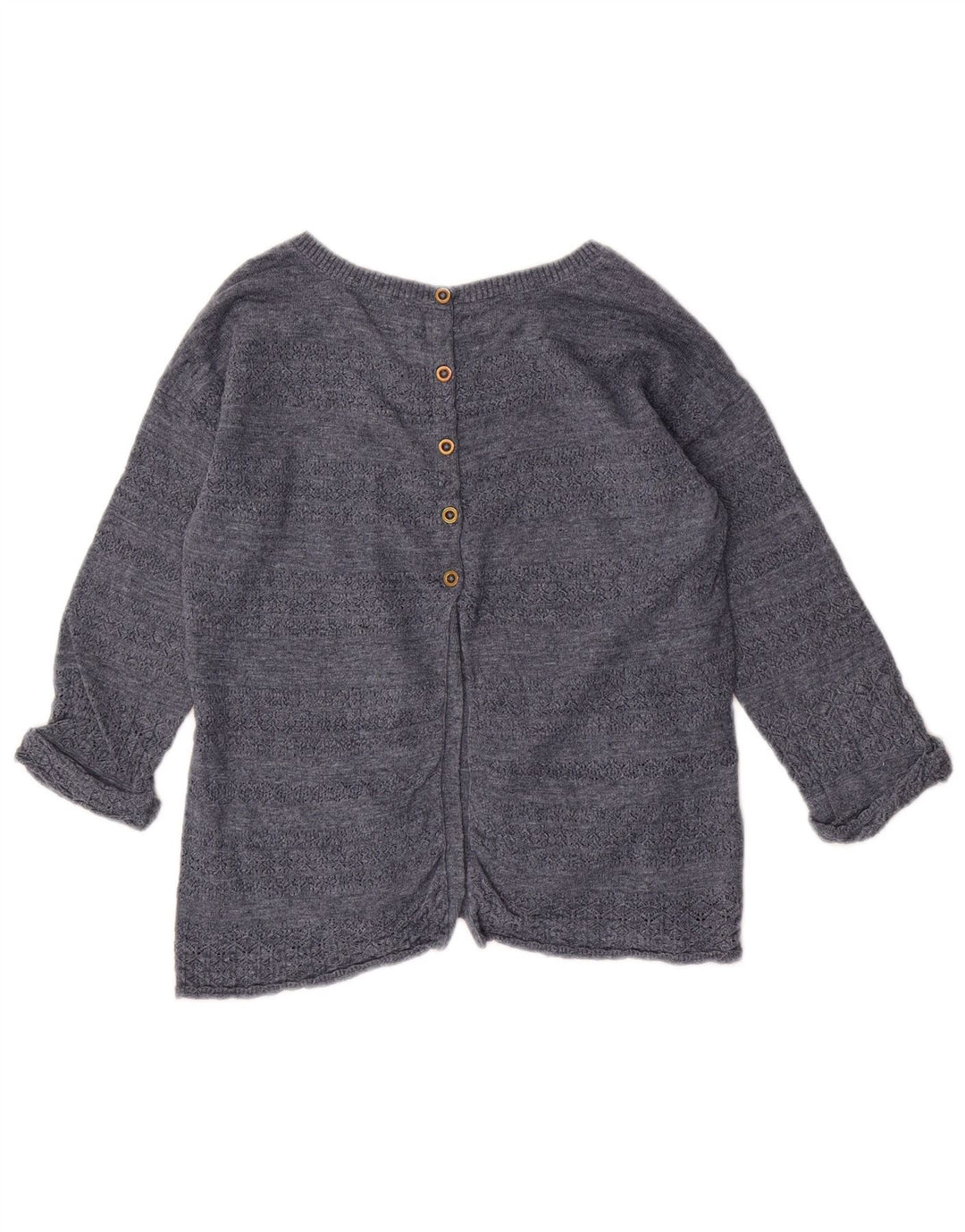 Maglione da donna con scollo a barca e bottoni sul retro di Fat Face UK 8 piccolo blu navy