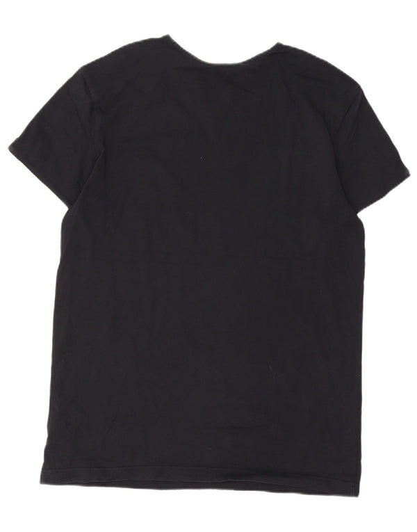 T-shirt grafica da uomo Reebok Top XL in cotone color block nero