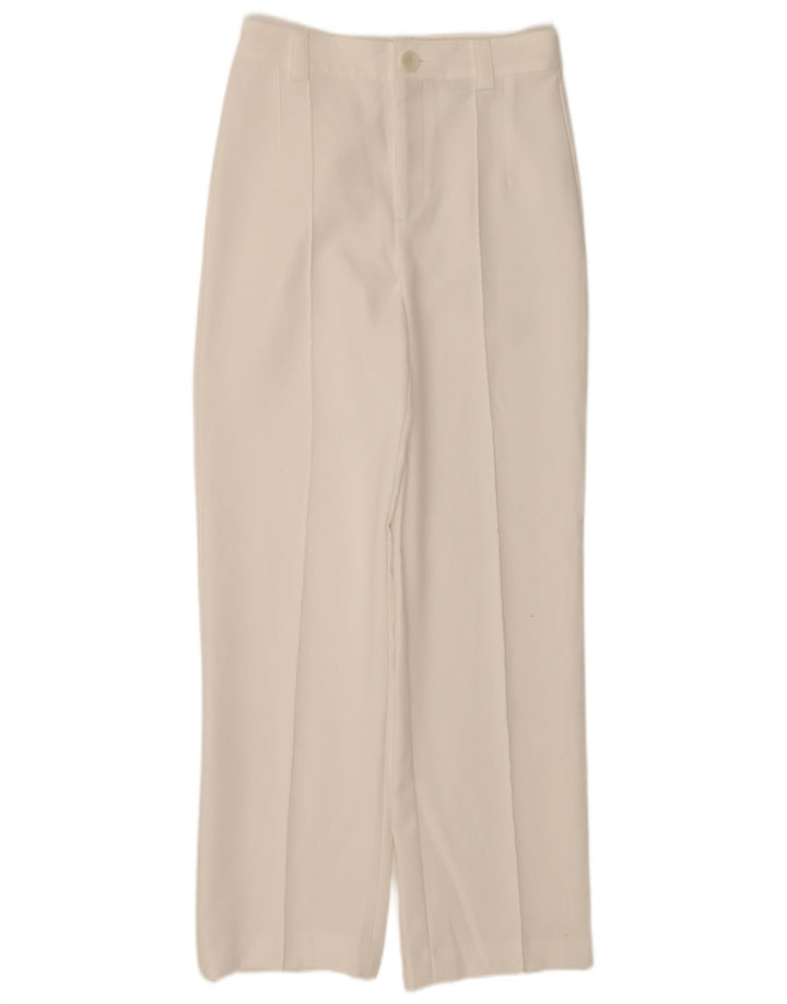 Pantaloni casual dritti da donna Zara piccoli W26 L32 poliestere bianco