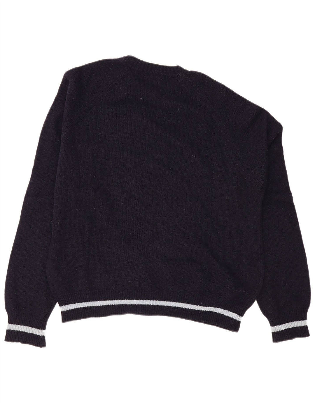 Maglione maglione girocollo con grafica da donna Lee grande in lana blu navy