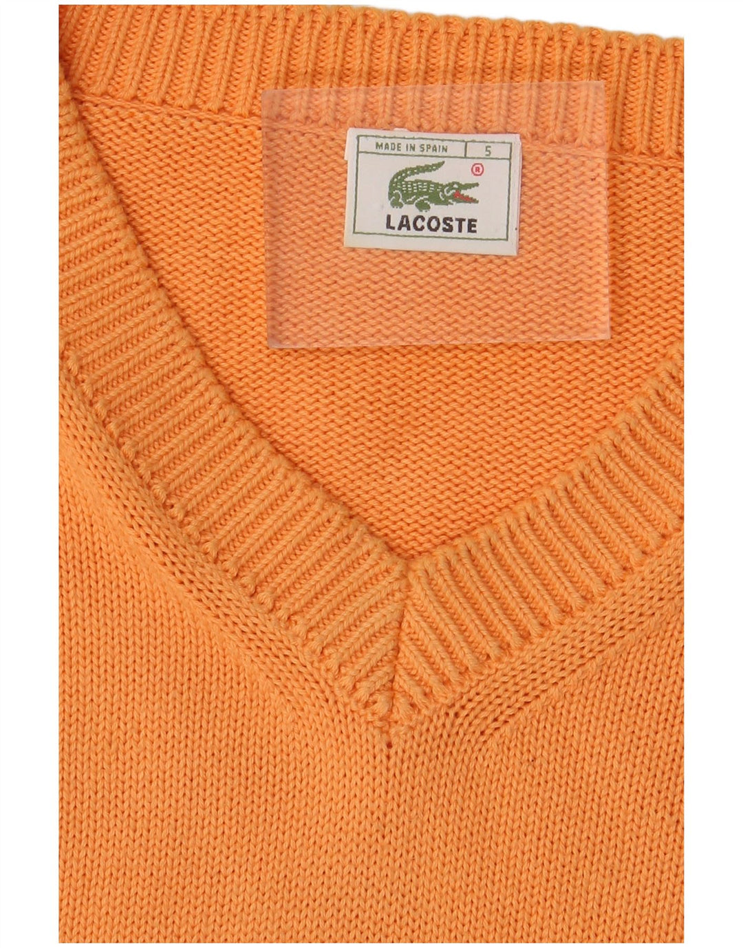 Maglione maglione con scollo a V da uomo Lacoste taglia 5 grande arancione