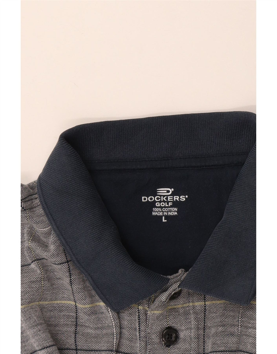 Polo da rugby da uomo Dockers in cotone a quadri grandi blu