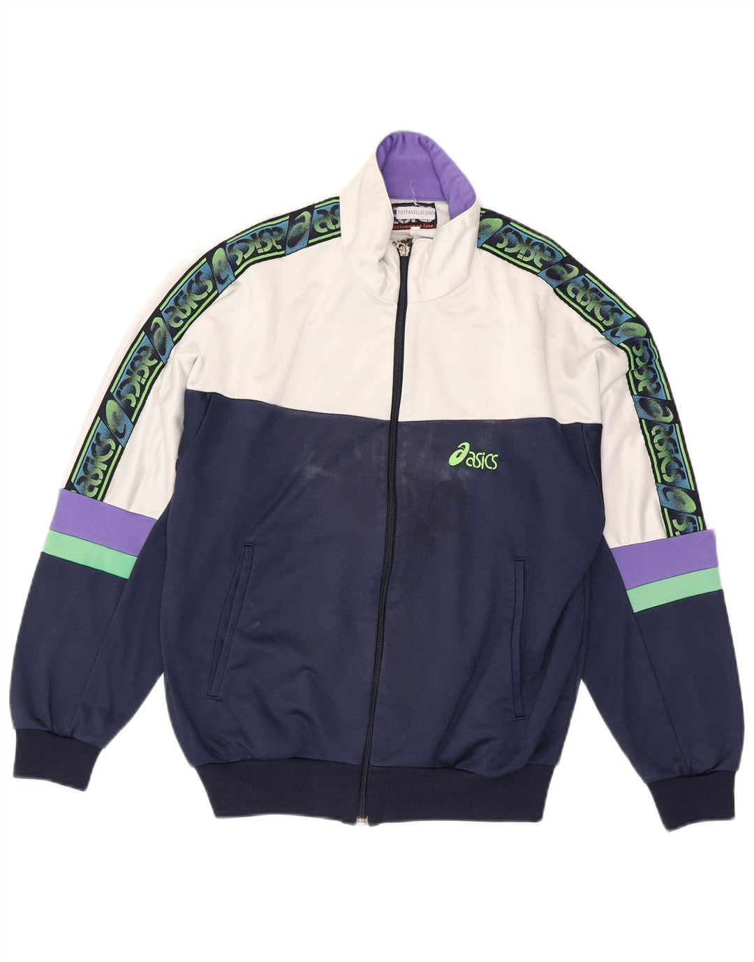 Giacca sportiva da uomo con grafica Asics IT 46 Small Blu Navy Colourblock