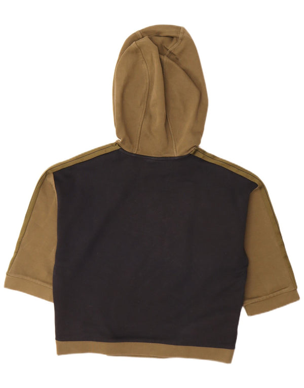 Felpa con cappuccio da donna con maniche a 3/4 Puma UK 10 Small Khaki Colourblock