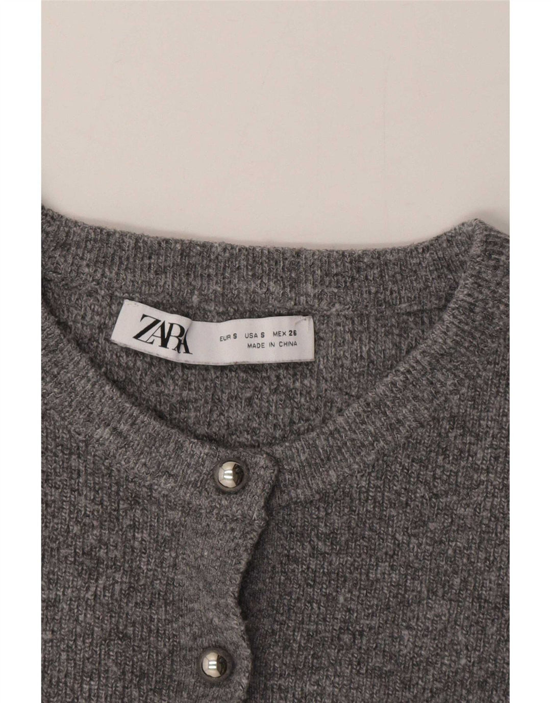 Maglione cardigan corto Zara da donna UK 10 piccolo grigio