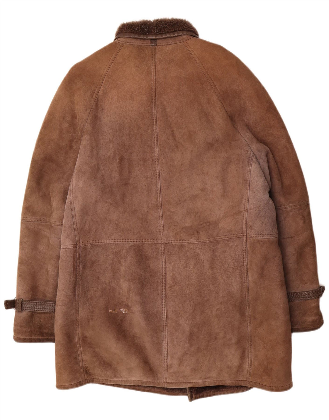 Cappotto vintage in shearling da uomo UK 40 grande marrone
