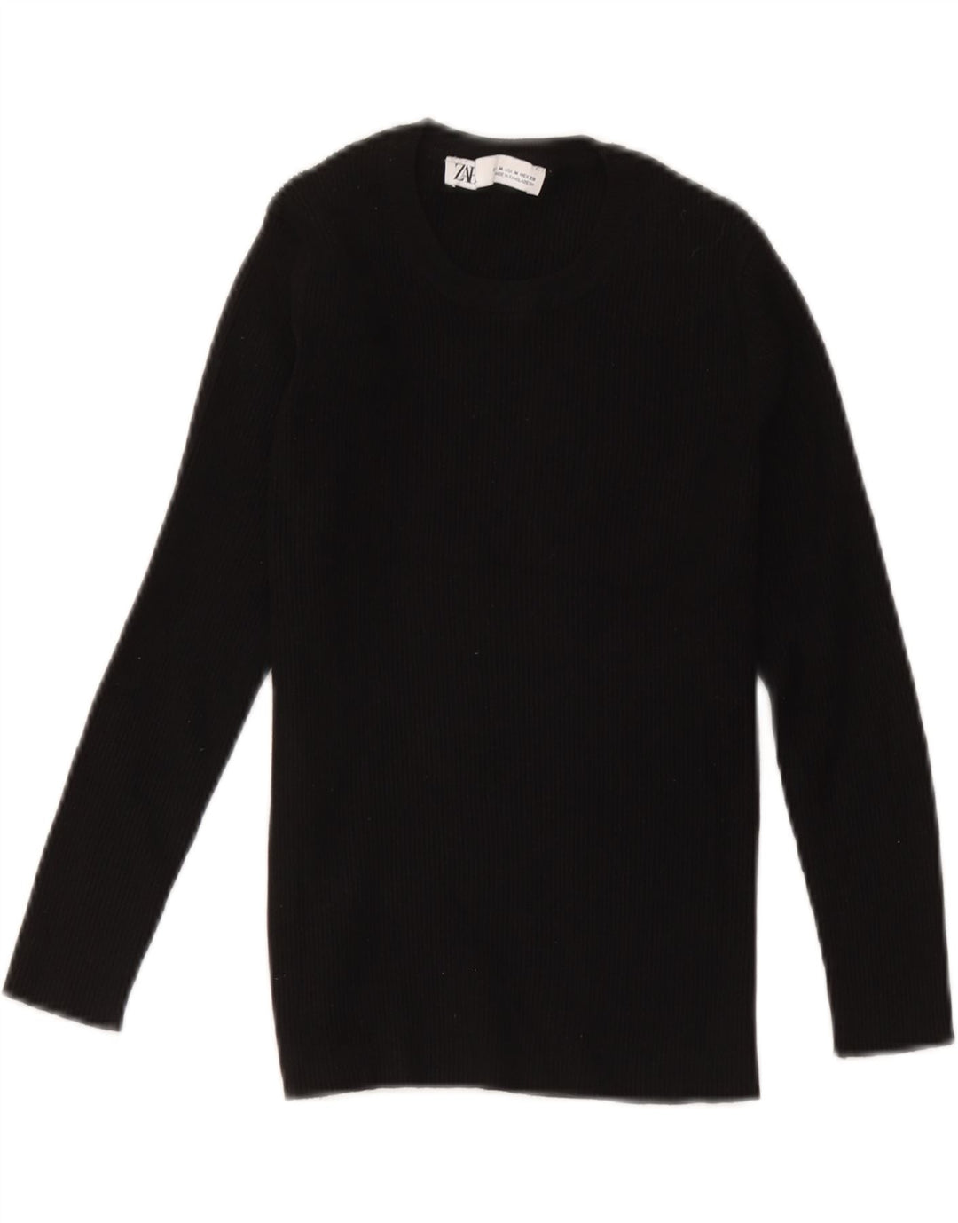 Top Zara da donna a maniche lunghe UK 12 viscosa nera media