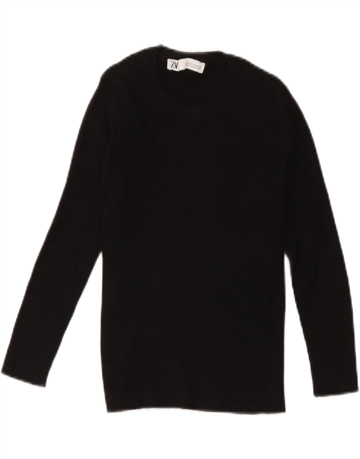 Top Zara da donna a maniche lunghe UK 12 viscosa nera media