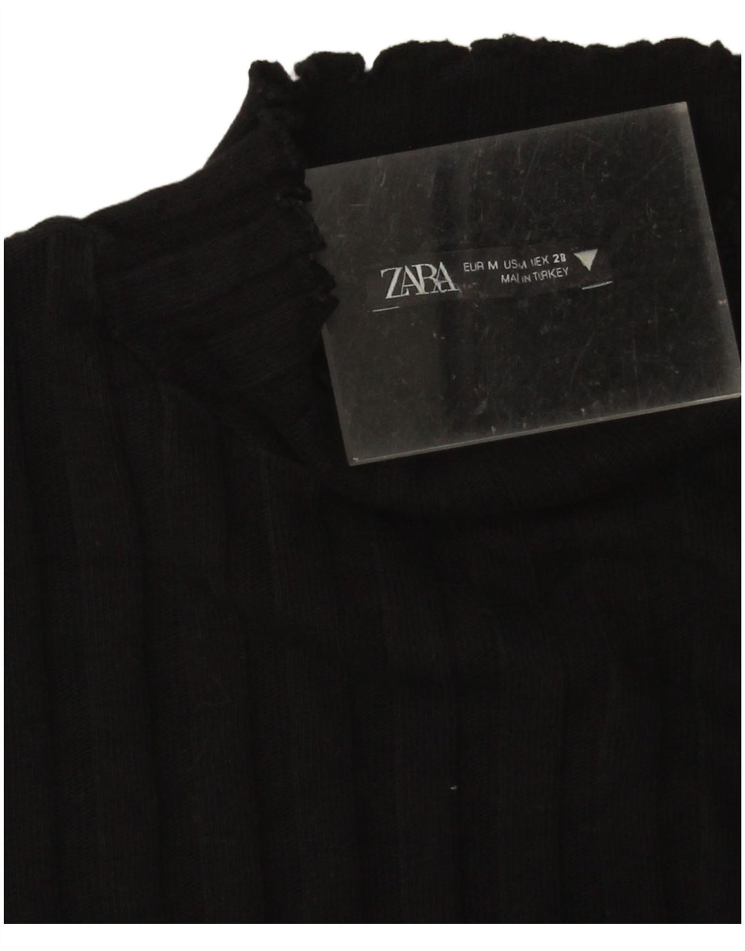 Maglione corto con collo alto da donna Zara UK 12 medio nero