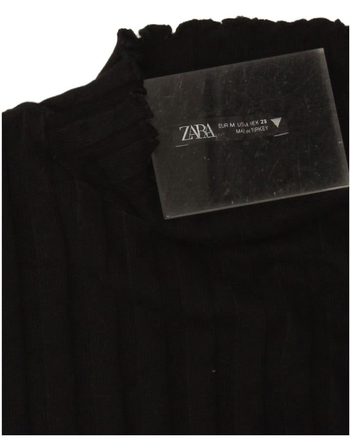 Maglione corto con collo alto da donna Zara UK 12 medio nero