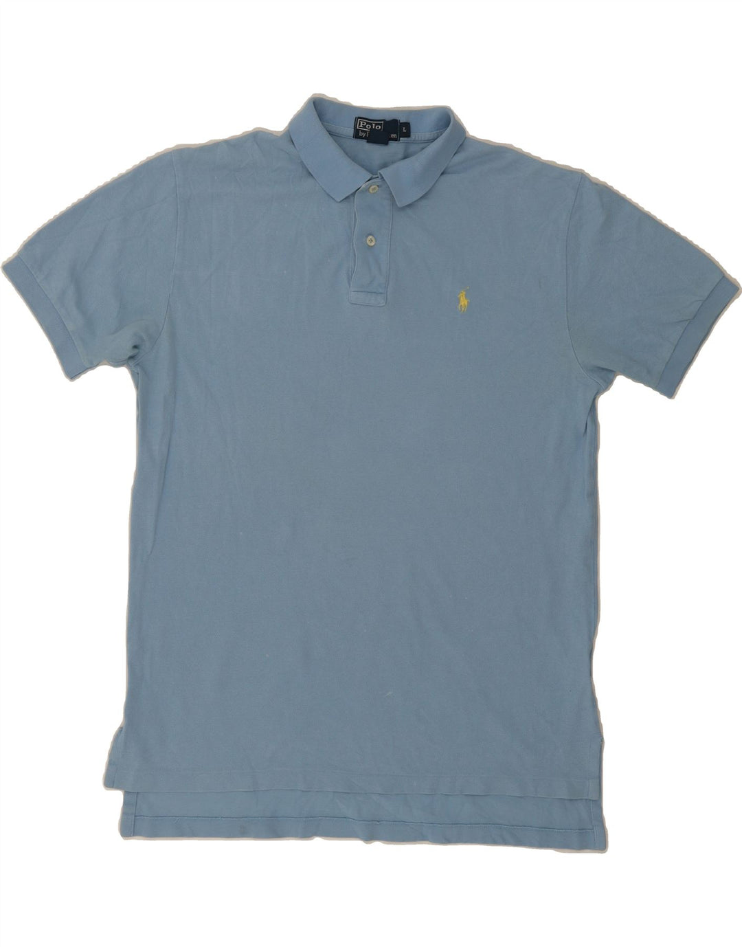 POLO RALPH LAUREN Mens Polo Shirt Large Blue Cotton Vintage Polo Ralph Lauren and Second-Hand Polo Ralph Lauren from Messina Hembry 