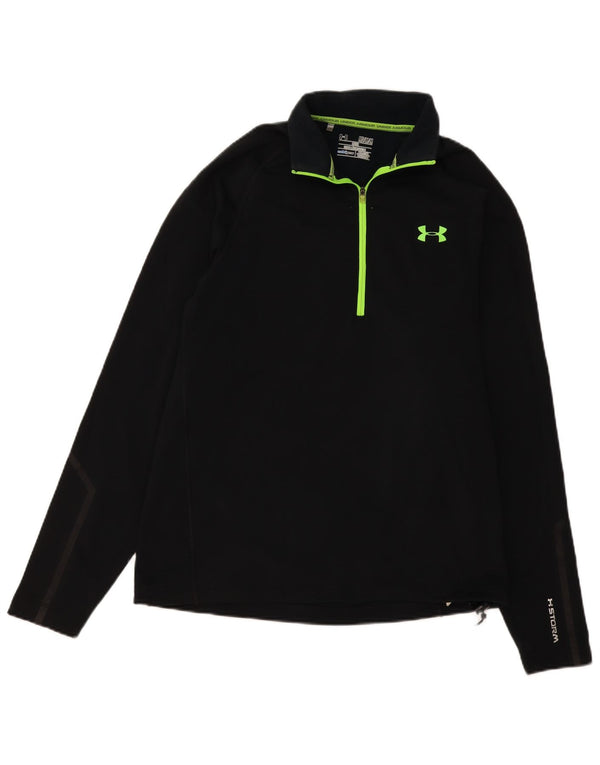 UNDER ARMOUR Top da tuta pullover con zip e collo Cold Gear da uomo nero medio