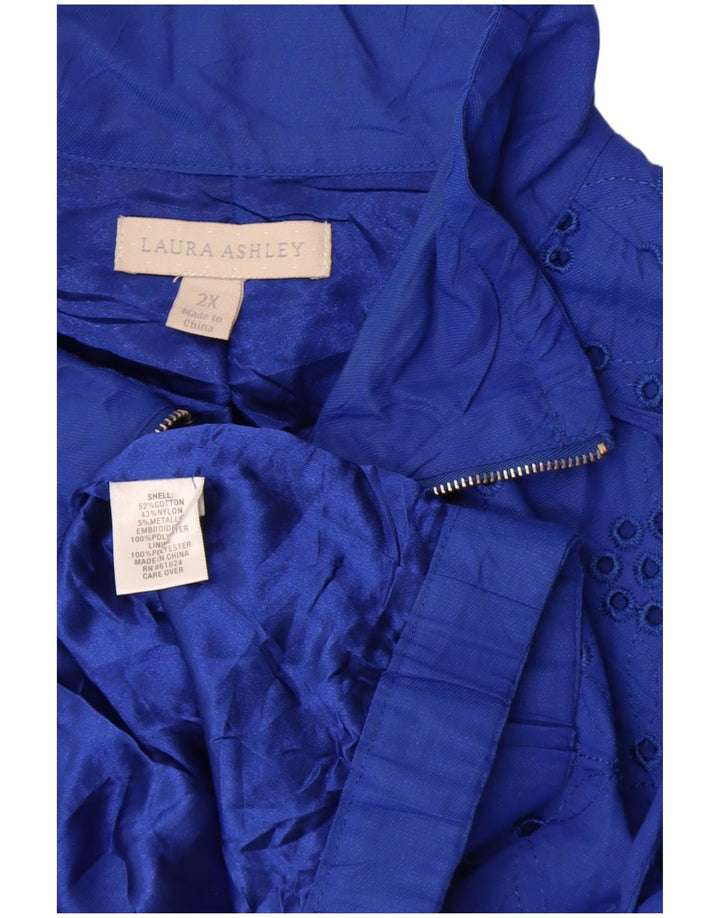 Giubbotto bomber da donna Laura Ashley UK 20 2XL cotone blu