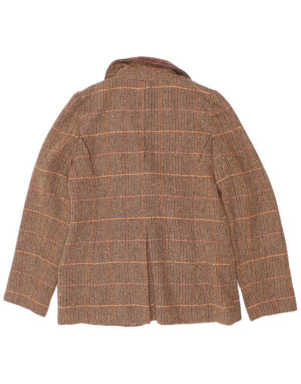 Giacca blazer a 3 bottoni per ragazze Monsoon 9-10 anni a quadri marrone