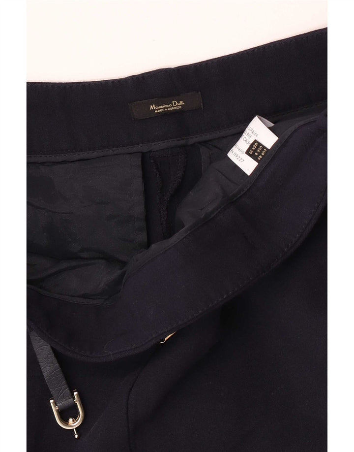 Pantaloni da abito slim da donna Massimo Dutti EU 40 Medium W30 L27 Lana blu navy
