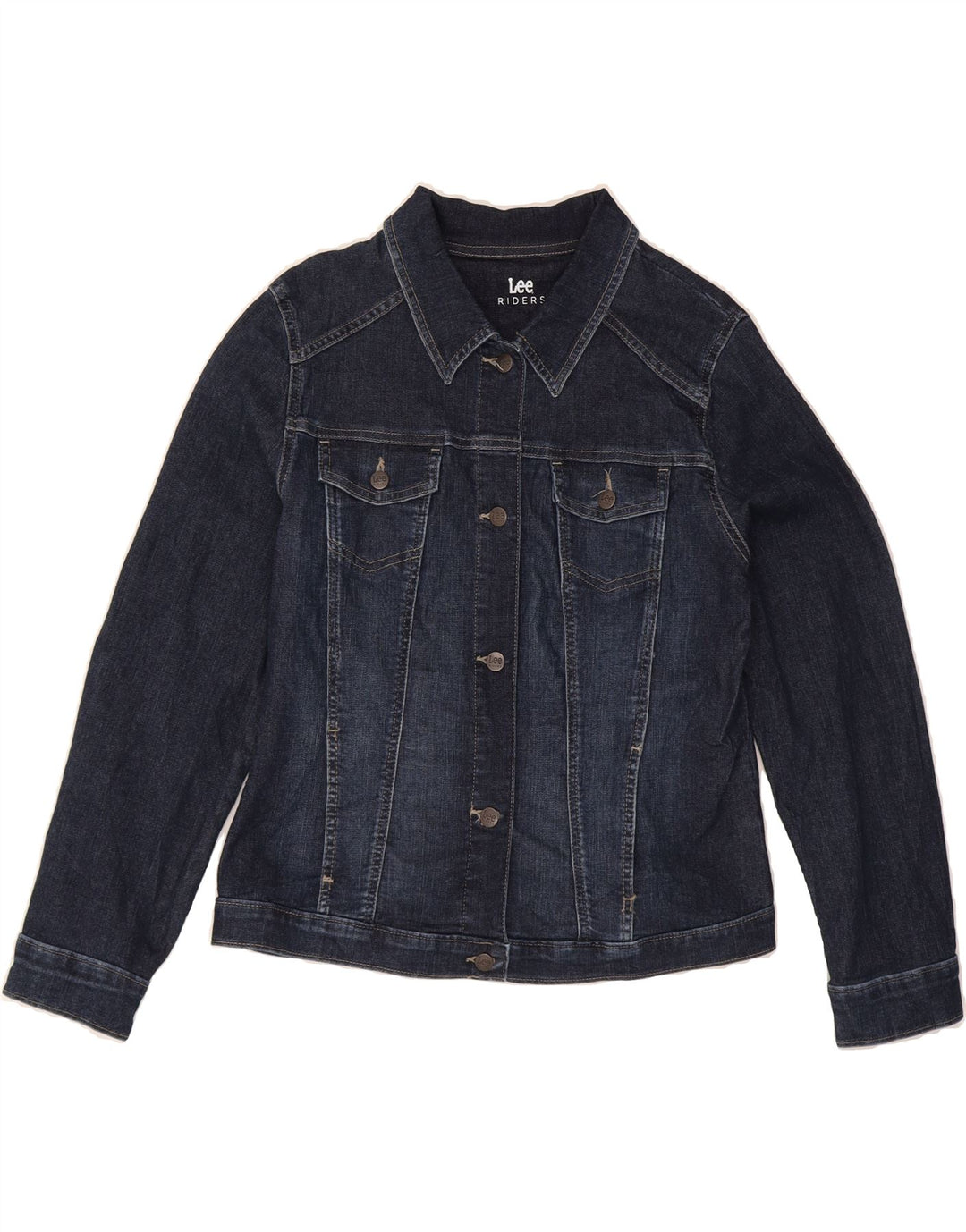 LEE Womens Riders Denim Jacket UK 18 XL Navy Blue Cotton Vintage Lee and Second-Hand Lee from Messina Hembry 