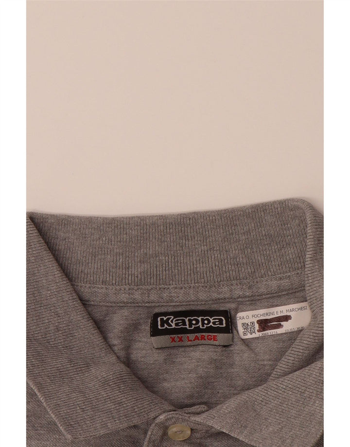 KAPPA Mens Long Sleeve Polo Shirt 2XL Grey Vintage Kappa and Second-Hand Kappa from Messina Hembry 