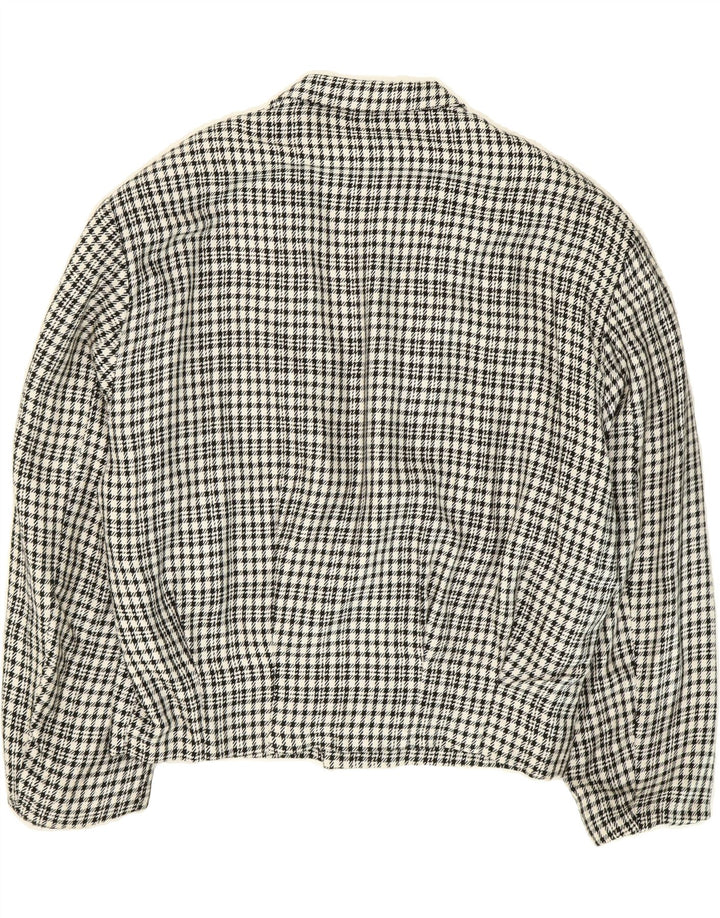 VINTAGE Womens 2 Button Blazer Jacket UK 18 XL Black Houndstooth Vintage Vintage and Second-Hand Vintage from Messina Hembry 