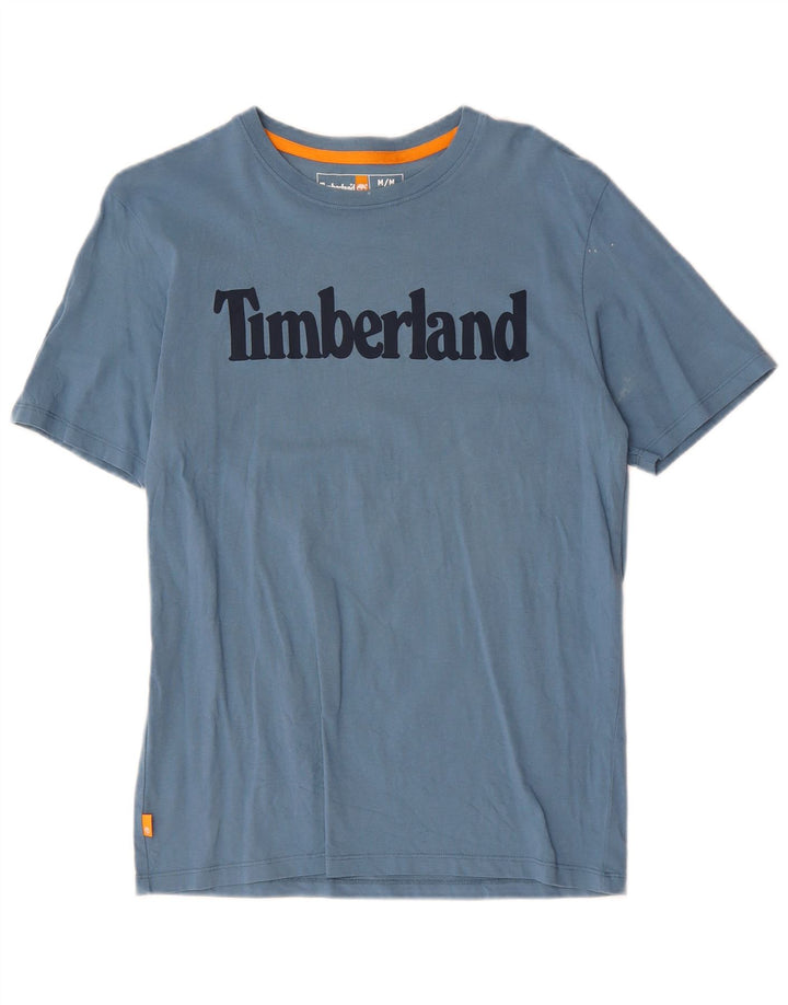 TIMBERLAND T-shirt grafica da uomo con vestibilità regolare, top in cotone blu medio