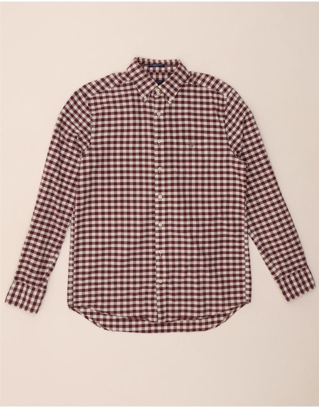 GANT Camicia da uomo Taglia 39/40 15 1/2 Medio Cotone a quadretti marrone
