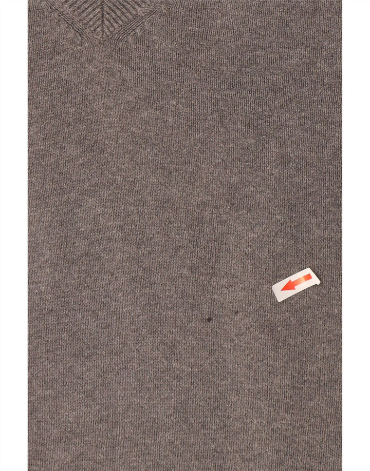 Maglione da uomo Marks & Spencer con scollo a V blu Harbour, grande cotone grigio