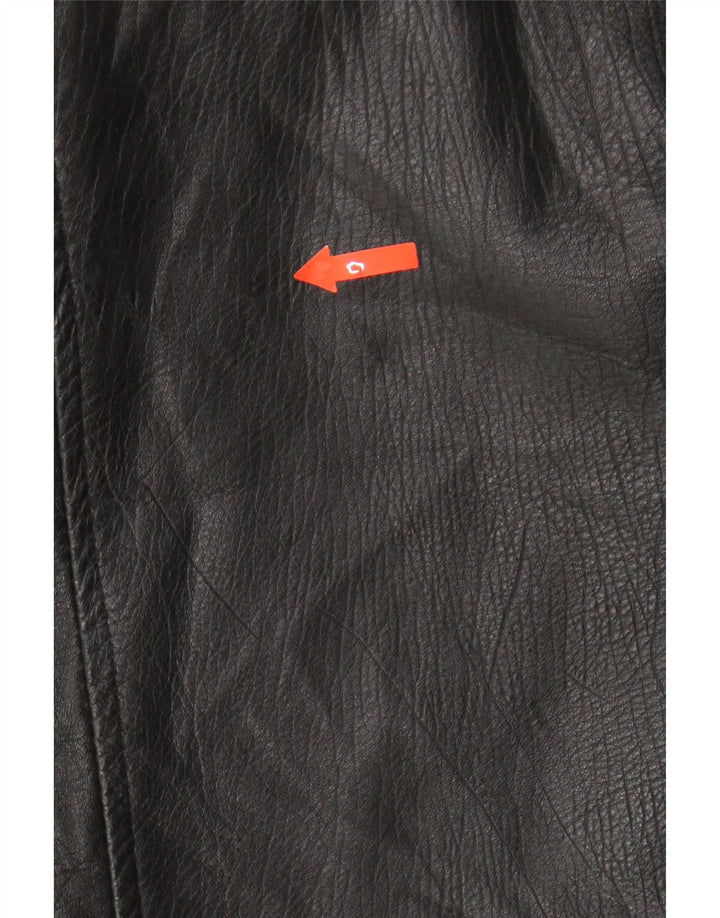 FIRENZE Mens Leather Jacket IT 50 Large Black Leather Vintage Firenze and Second-Hand Firenze from Messina Hembry 