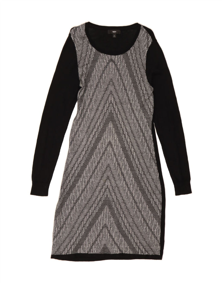 MOSSIMO Womens Long Sleeve Jumper Dress UK 14 Medium Grey Colourblock Vintage Mossimo and Second-Hand Mossimo from Messina Hembry 