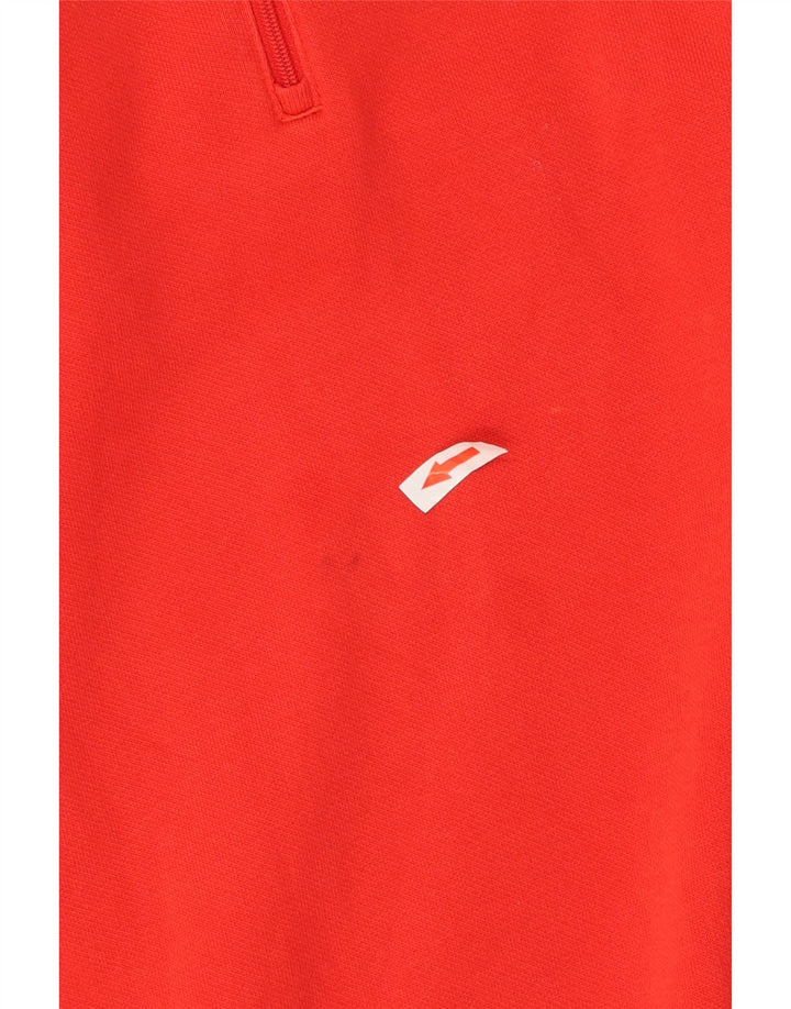 Felpa Puma da uomo con zip e collo, maglione grande, colore rosso, in cotone color block