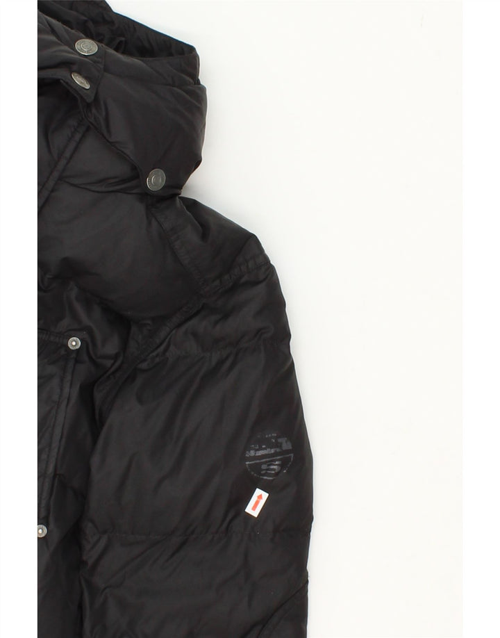NORTH SAILS Womens Hooded Padded Jacket UK 14 Medium Black Nylon Vintage North Sails and Second-Hand North Sails from Messina Hembry 