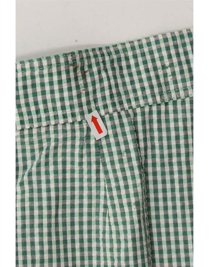 BELFE & BELFE Womens Pegged Casual Shorts UK 14 Medium W28 Green Gingham Vintage Belfe & Belfe and Second-Hand Belfe & Belfe from Messina Hembry 