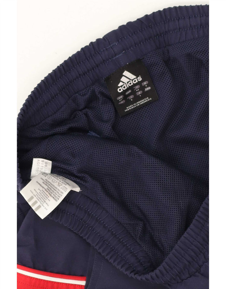 Pantaloncini sportivi da uomo Adidas Medi in poliestere color block blu navy