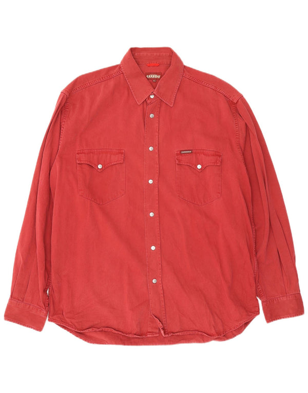 Camicia di jeans da uomo Carrera XL in cotone rosso