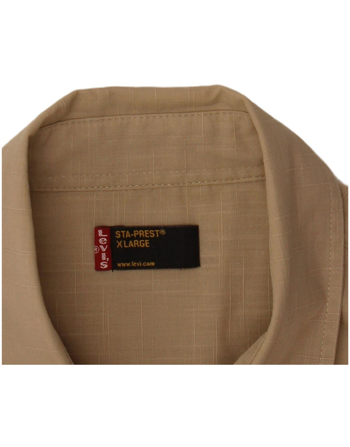 Camicia a maniche corte Sta-Prest da donna Levi's UK 18 XL Beige a quadri