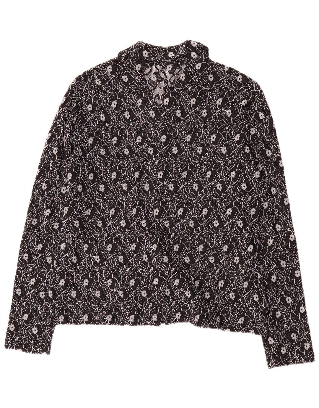 SARA GLENZER Camicia Camicetta Donna IT 44 Medio Nero Floreale