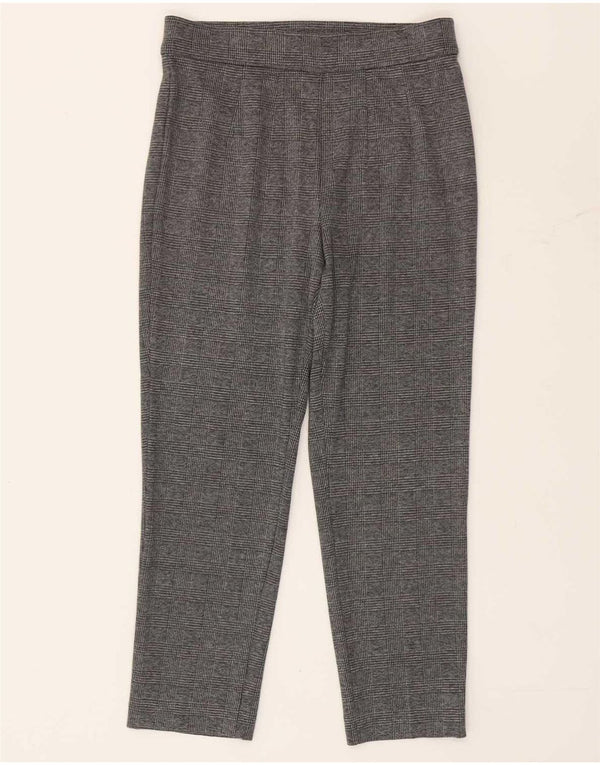 Marks & Spencer Womens Crop Leggings UK 10 Small Grey Houndstooth Polyester