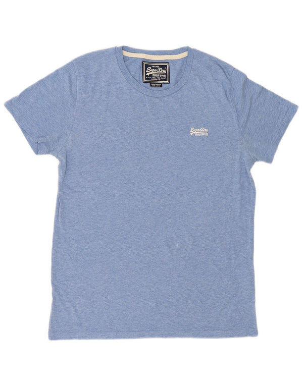 T-shirt da uomo Superdry Top grande in cotone chiazzato blu