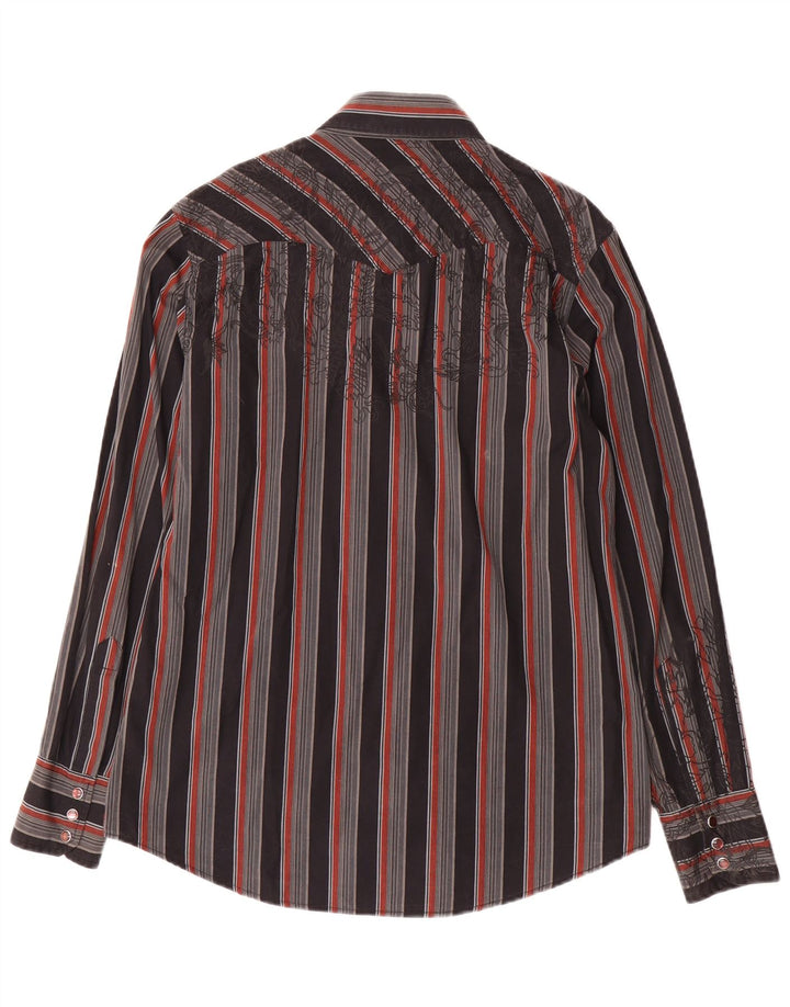 CALVIN KLEIN JEANS Camicia grafica da uomo piccola in cotone a righe nere
