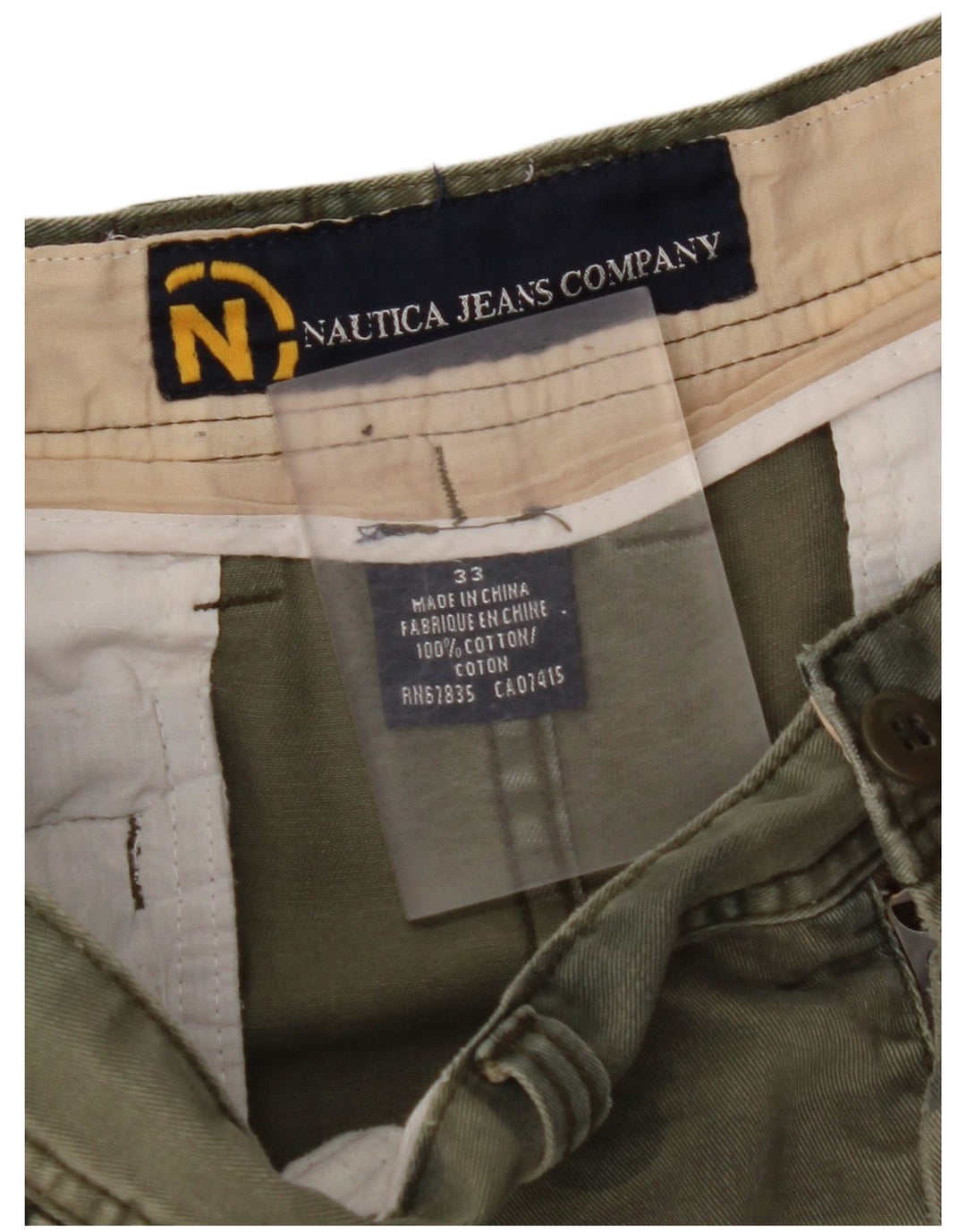 Pantaloncini cargo da uomo NAUTICA W33 cotone mimetico verde medio