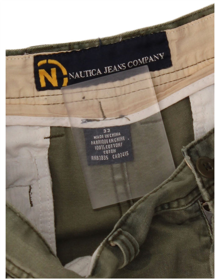 Pantaloncini cargo da uomo NAUTICA W33 cotone mimetico verde medio