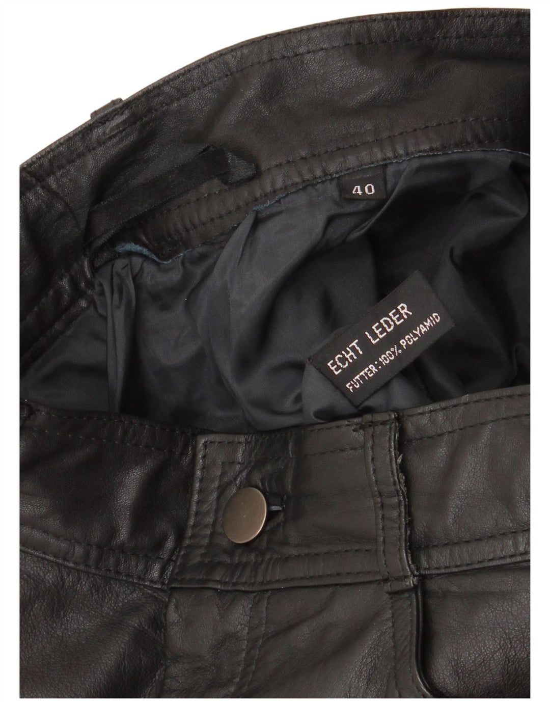 Gonna in pelle da donna VINTAGE EU 40 Media W28 Pelle nera