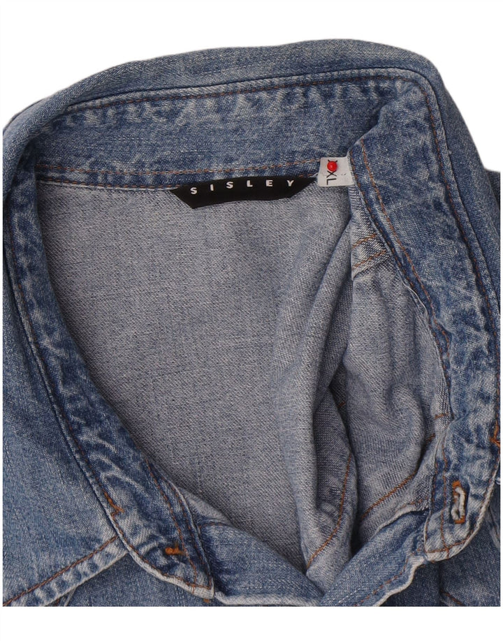 Camicia di jeans da uomo SISLEY 2XL cotone blu