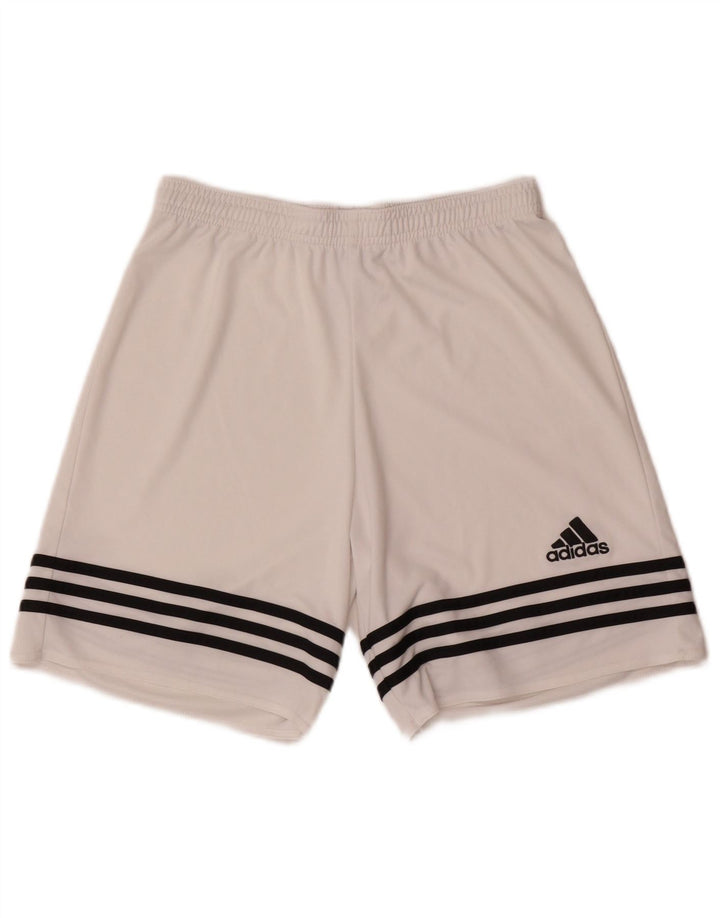 Pantaloncini sportivi Adidas Climalite da uomo piccoli in poliestere bianco
