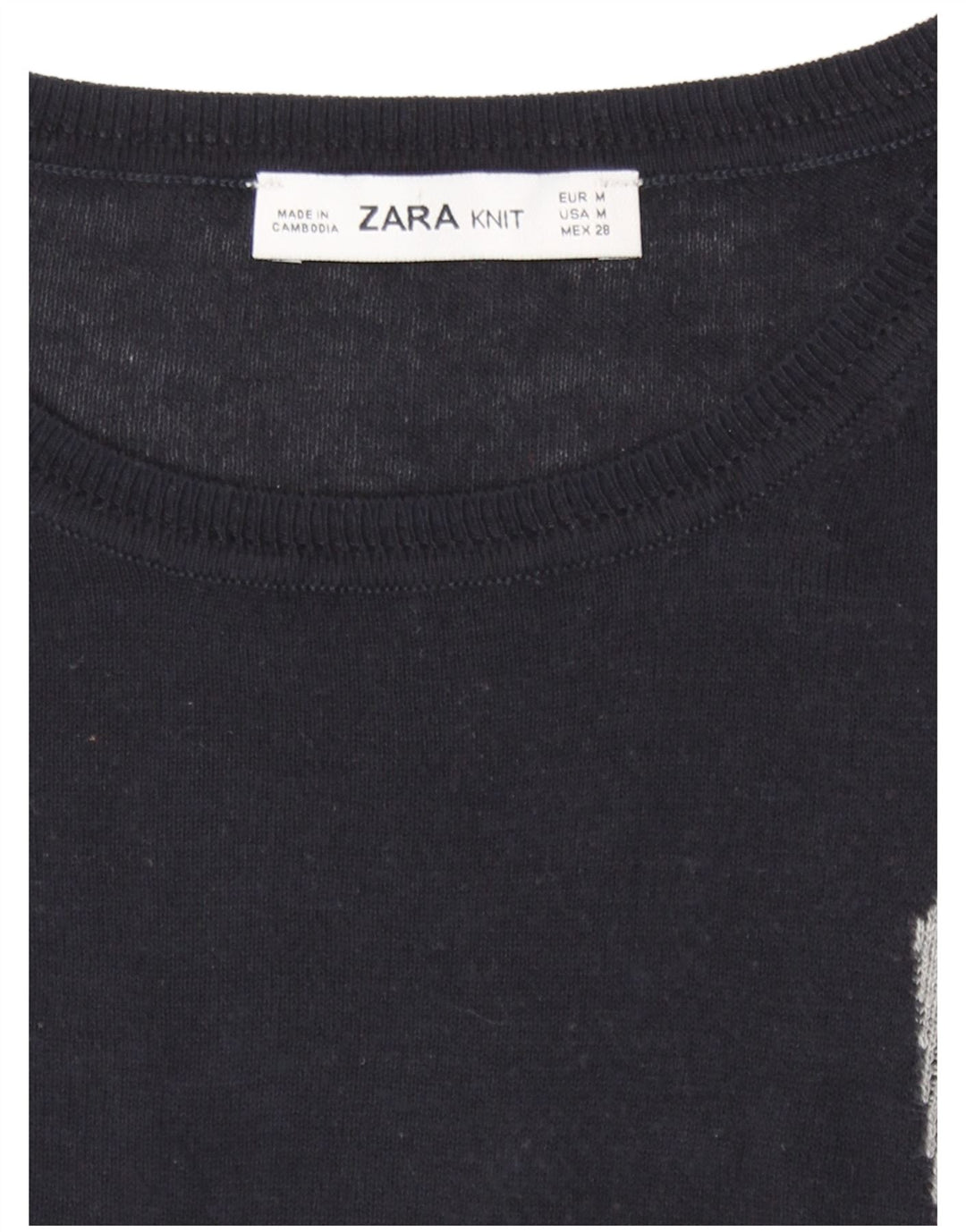 Maglione maglione girocollo da donna Zara UK 14 blocco colore nero medio