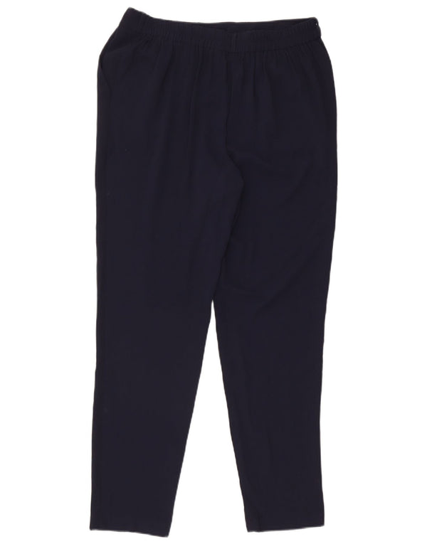 Pantaloni casual con pegged da donna M&Co UK 14 Large W34 L30 poliestere blu navy