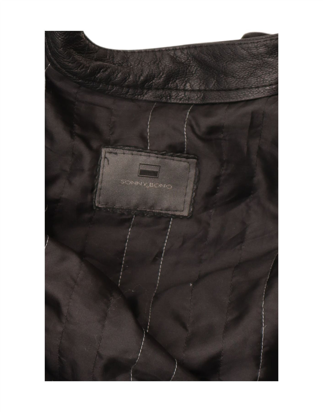 Giacca in pelle bomber da uomo Sonny Bono UK 38 media nera