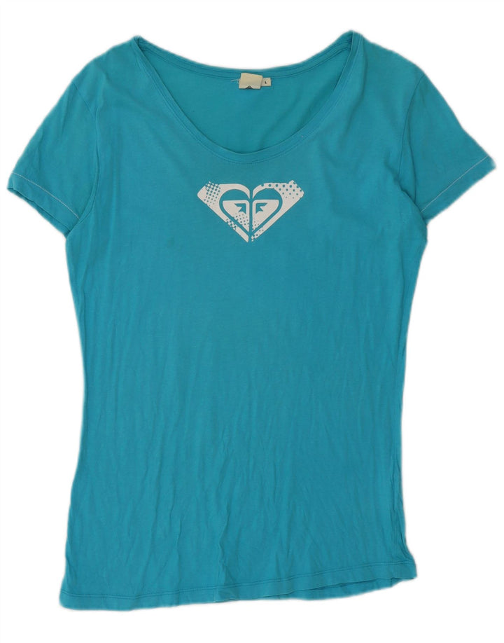 T-shirt grafica da donna Roxy Top UK 16 grande cotone blu