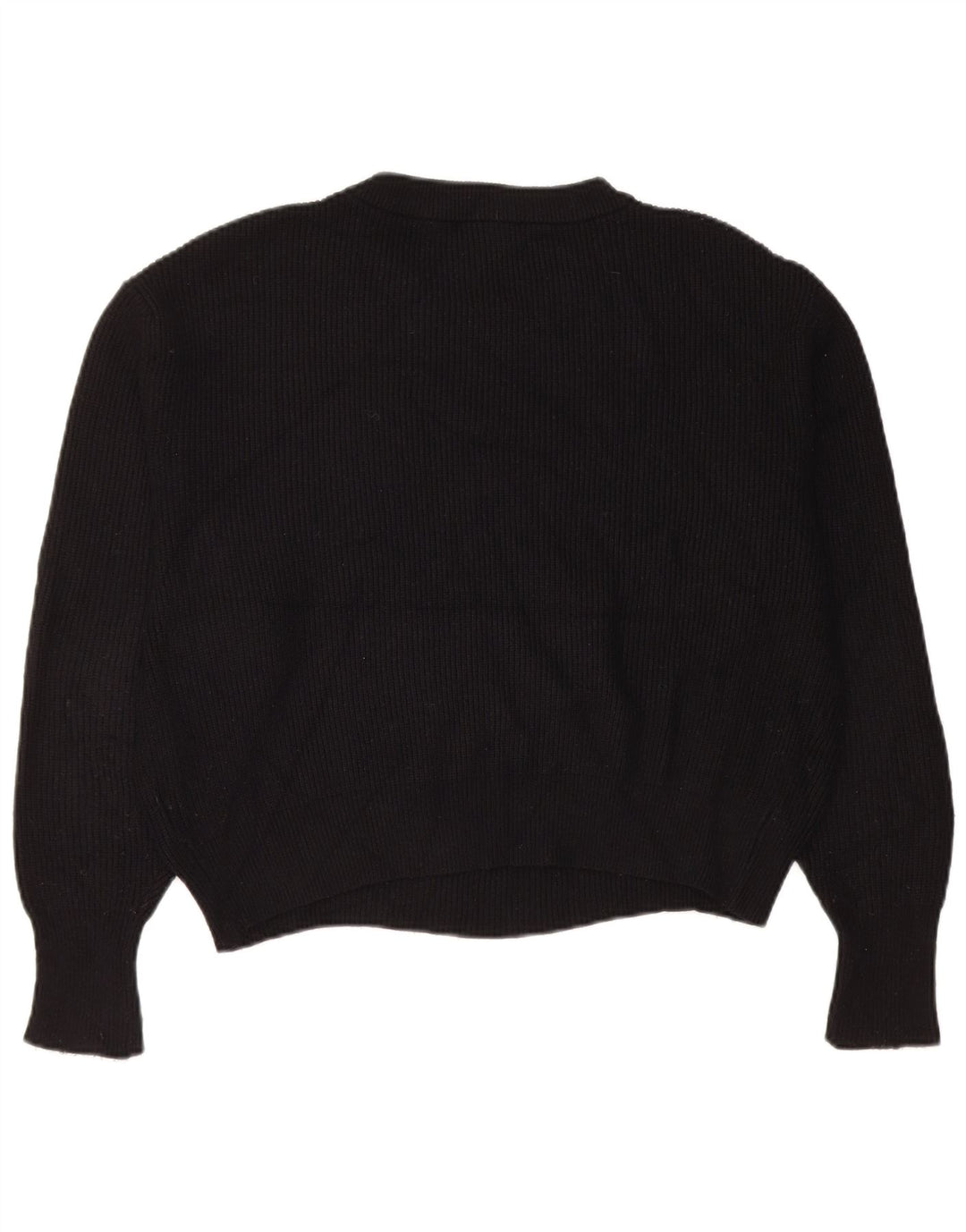 Maglione maglione girocollo oversize da donna Zara UK 14 viscosa nera media