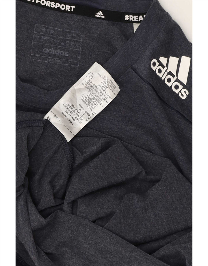 T-shirt da uomo Adidas Top 2XL poliestere blu navy