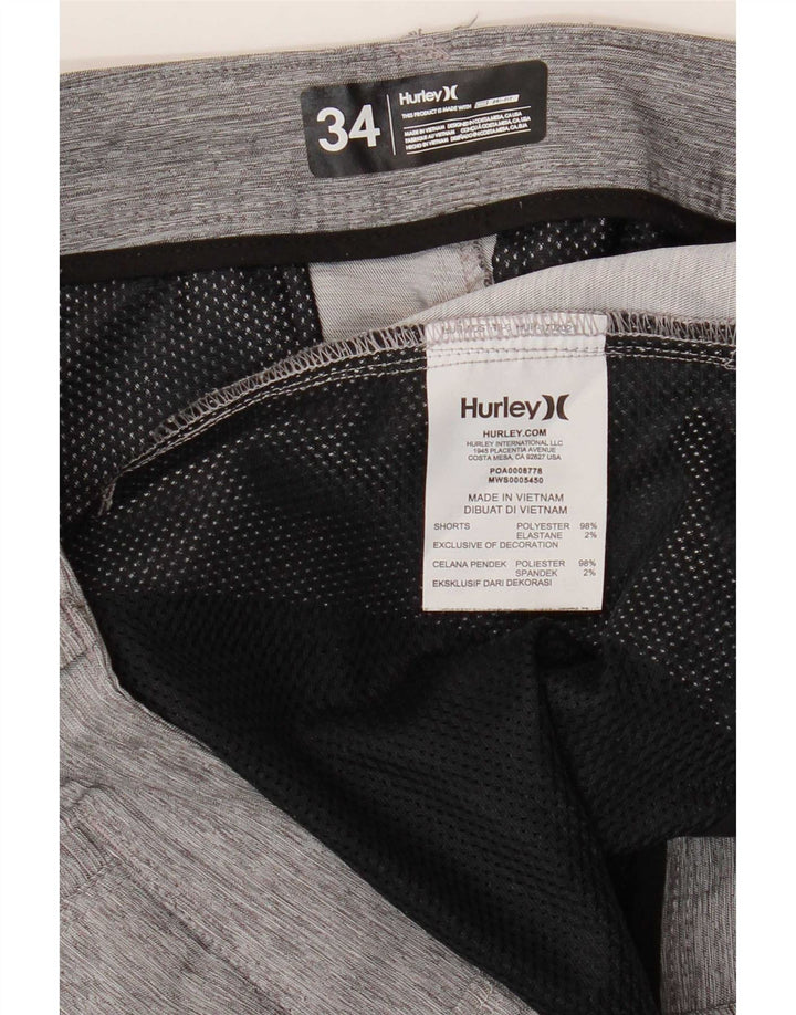 Pantaloncini chino da uomo Hurley Large W34 poliestere chiazzato grigio